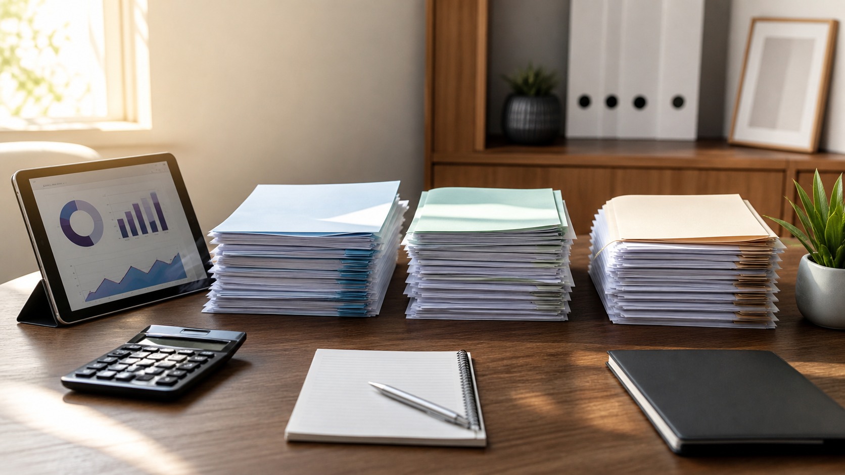 Professional accounting workspace for Balance Sheet Basics Made Simple: How It Works and Why It Matters