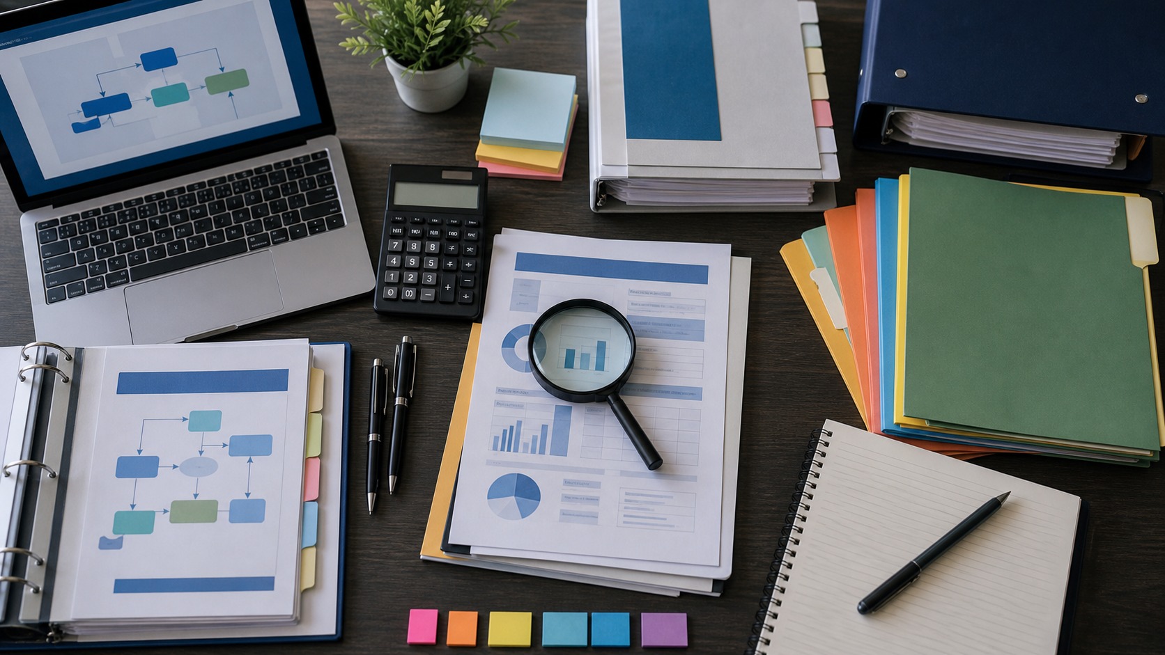 Professional accounting workspace representing Audit Standards & Procedures Step-by-Step Process Explained: Everything Auditors, Accountants, and Compliance Teams Need to Know