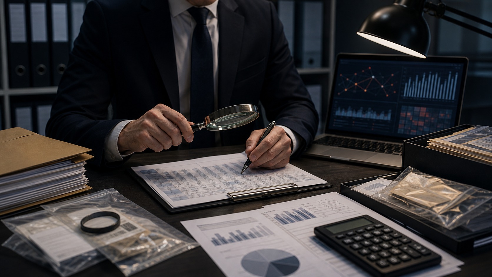 Professional accounting workspace representing Forensic Auditing Step-by-Step Process Explained: Everything Auditors, Accountants, and Compliance Teams Need to Know
