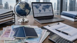 Professional accounting workspace representing International Taxation Step-by-Step Process Explained: Everything Tax Pros, Accountants, and Business Owners Need to Know