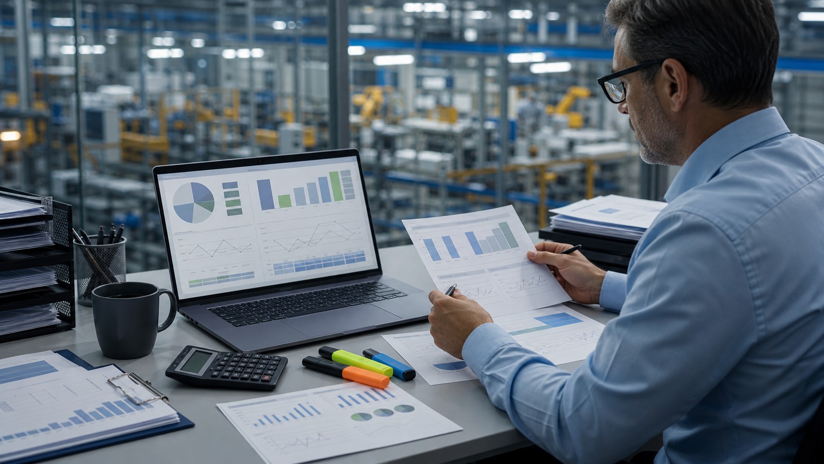Professional accounting workspace representing Overhead & Variance Analysis Step-by-Step Process Best Practices: How to plan, measure, and improve business performance