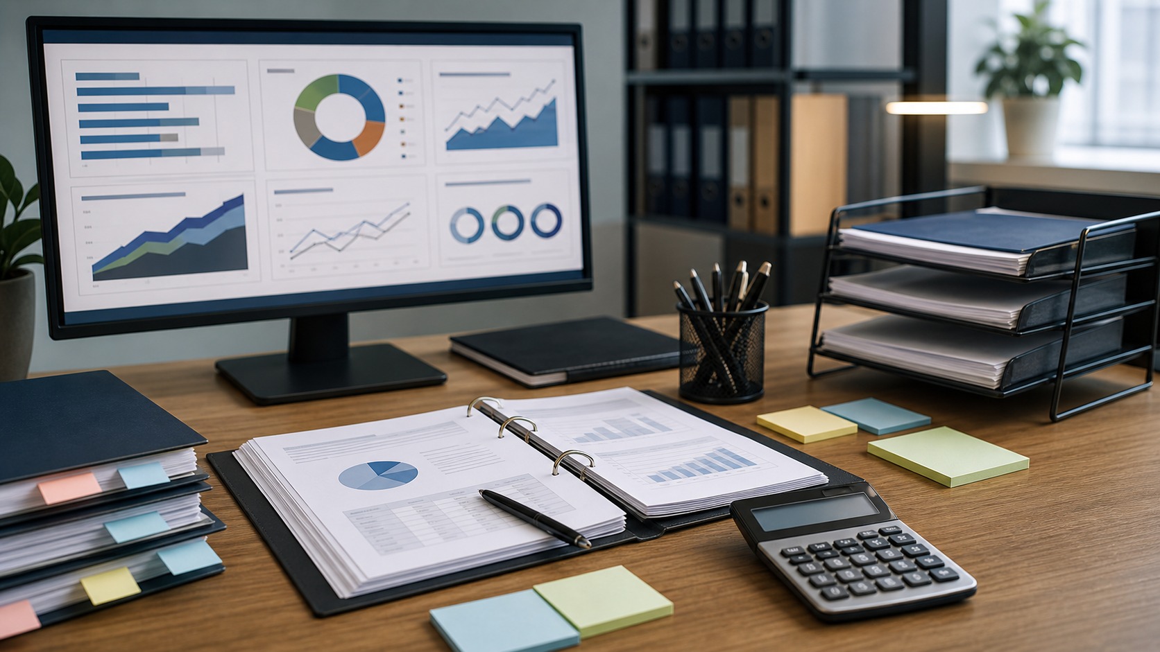 Professional accounting workspace representing Internal Reporting Systems Checklist Best Practices: How to plan, measure, and improve business performance