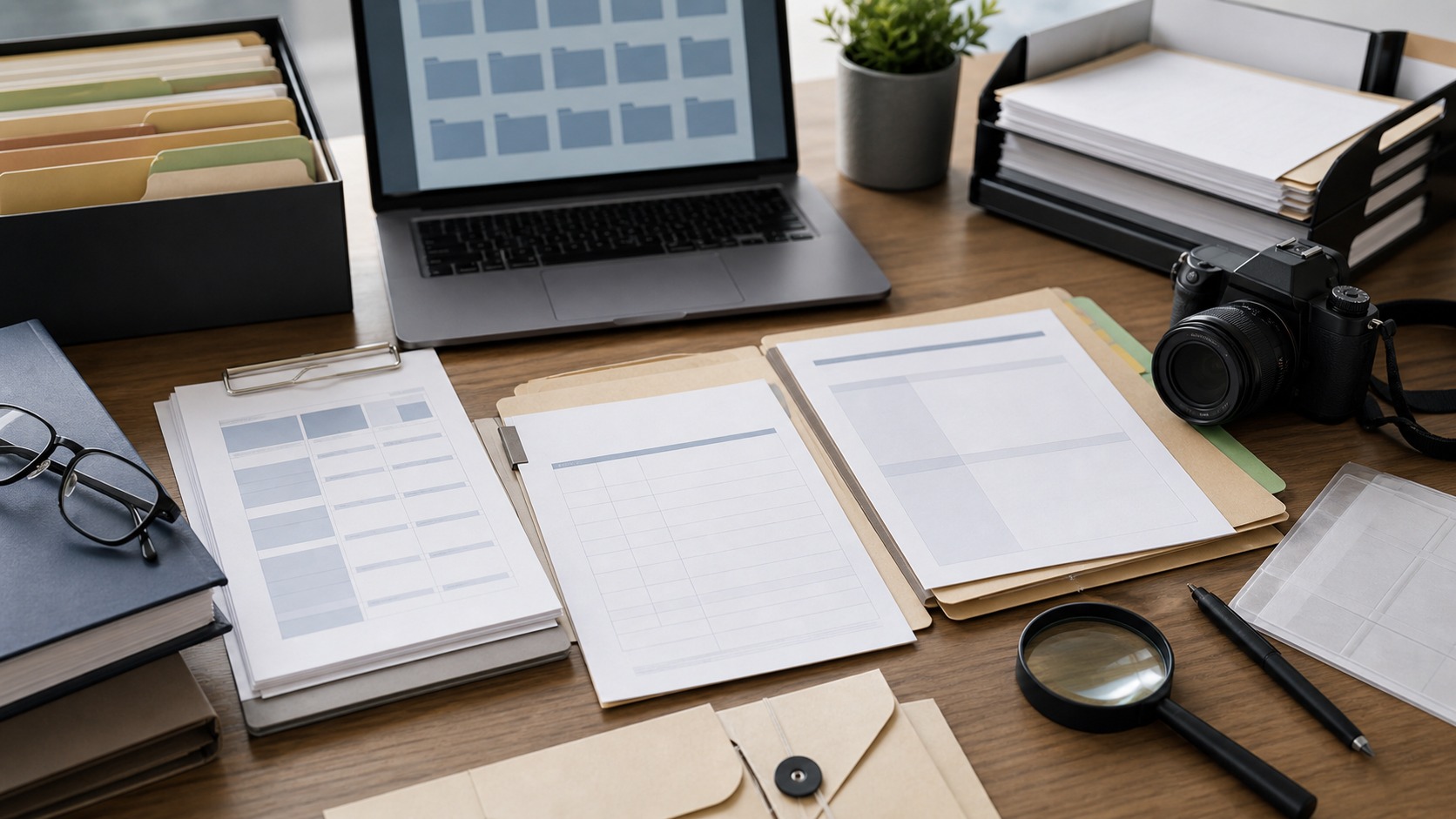 Professional accounting workspace representing Evidence Collection Templates Explained: Everything Auditors, Accountants, and Compliance Teams Need to Know