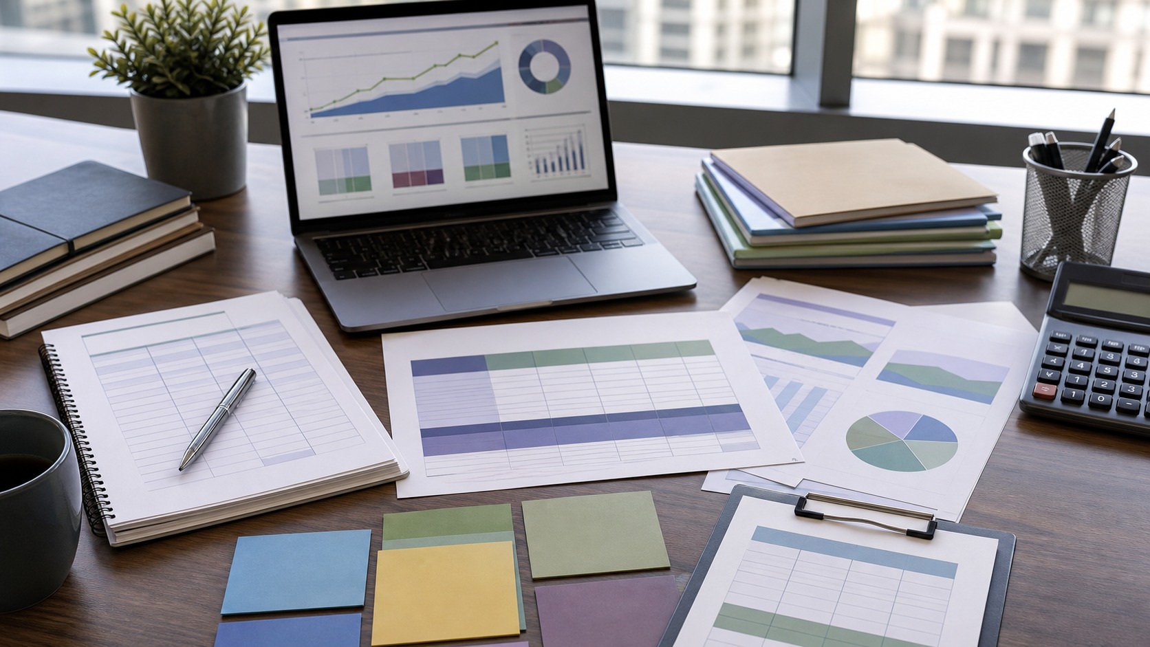 Professional accounting workspace representing Budgeting & Forecasting Templates Best Practices: How to plan, measure, and improve business performance